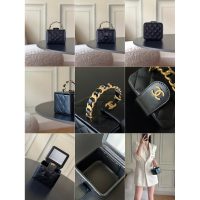 women's Chnael portable vanity case cosmetic case makeup organizer lipstick fragrance box - 图片 9