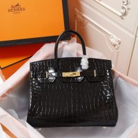 croco-effect Hermes birkin 30 to-handle handbag GHW boutique package