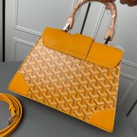 Goyard saigon structured handbag ccrossbody flap messenger bag Cambridge kelly bag wooden handle - 图片 7