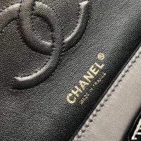 Chanel Medium shoulder double Flap Bag in black Patent Leather