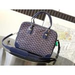 small Goyard Ambassade men's canvas laptop document handbag business briefcase with protective feet