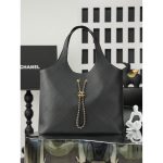 Chanel drawstring shoulder bucket hobo bag in diamond-quilted calfskin
