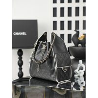 Chanel 25 Small/medium Handbag in Black and White with detachable clutch