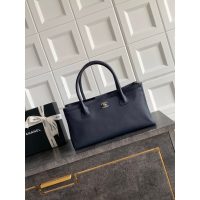 small Chanel Preppy Coco Shopping Tote Bag in caviar calfskin