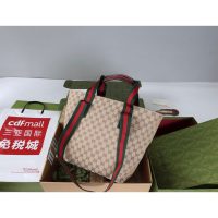 GG canvas Gucci foldable shopper handbag large-capacity coummuter tote double size - 图片 7