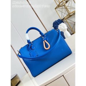 Louis Vuitton LV Speedy Soft 30 Blue Handbag in Epi Leather