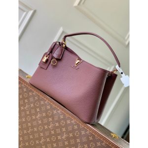 burgundy Louis Vuitton Capucines GM Grainy Calfskin Tote Bag Women